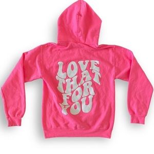 Semispoiled love that for you pink letter hoodie